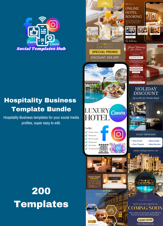 2️⃣0️⃣0️⃣ Hospitality Business Post+Stories Bundle