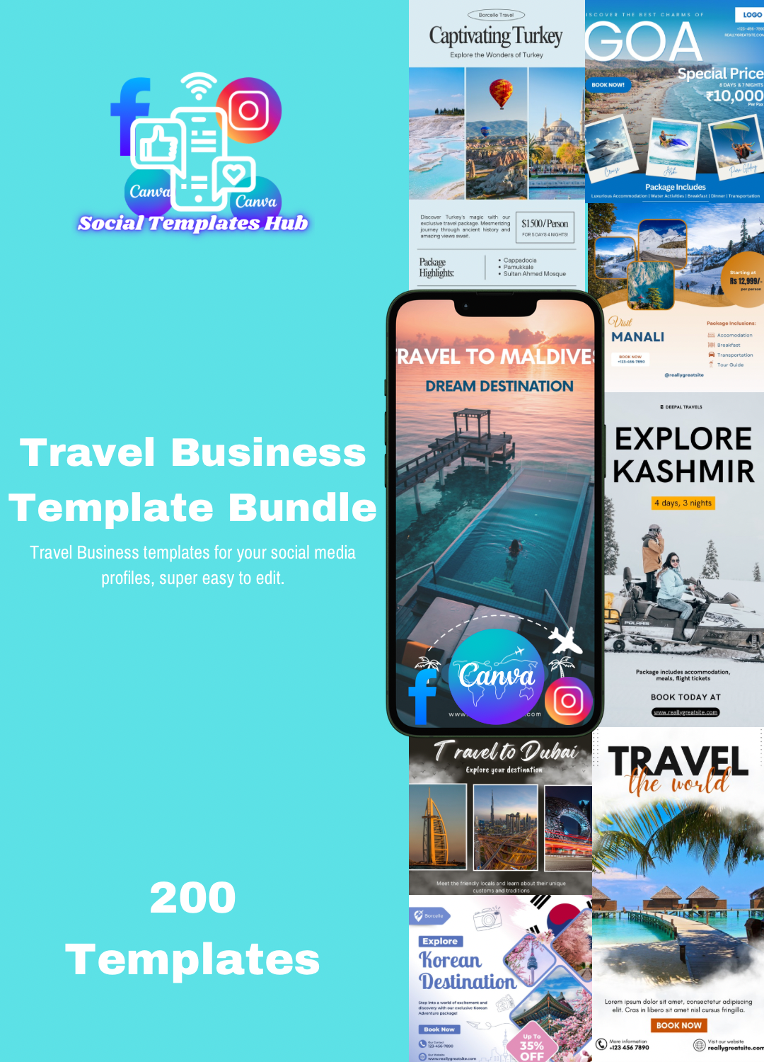 2️⃣0️⃣0️⃣ Travel Business Post+Stories Bundle